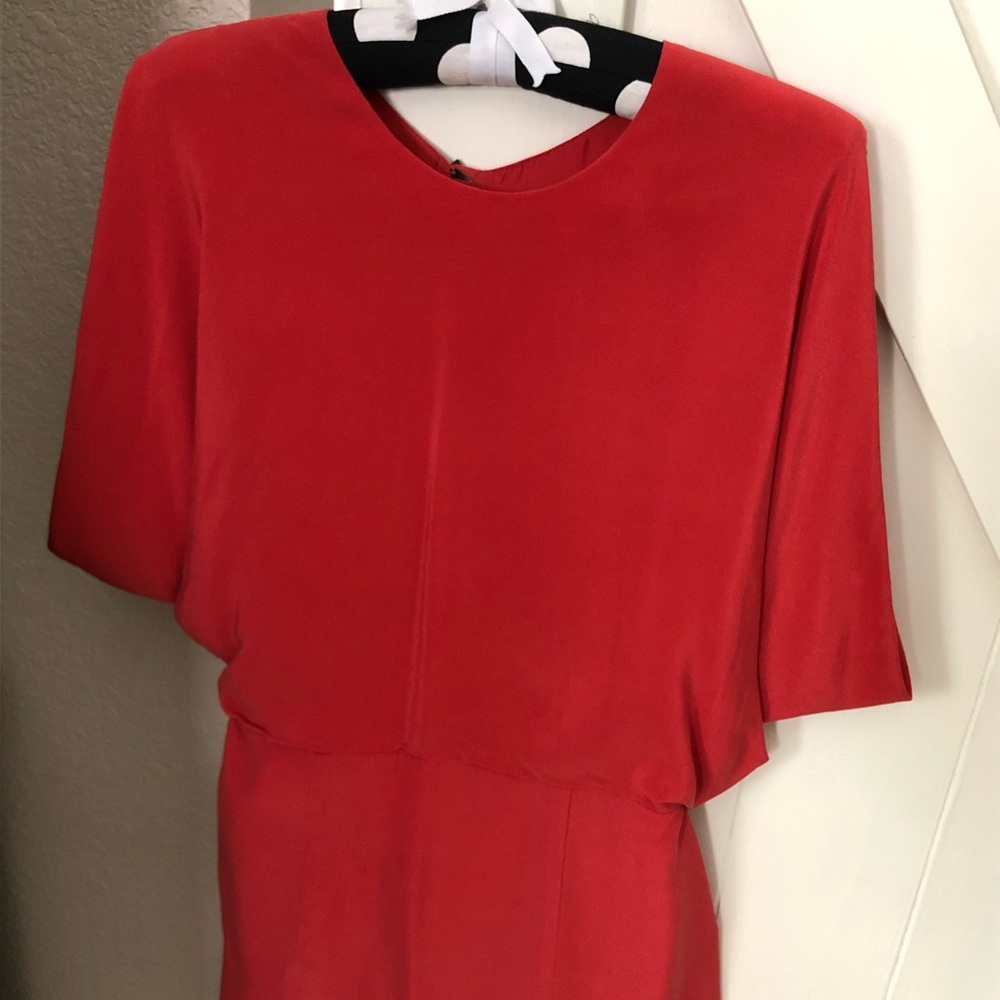 Coral Crepe Dress
